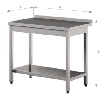 STÓŁ ROBOCZY Z PÓŁKĄ I RANTEM EDENOX 120/60/85 CM